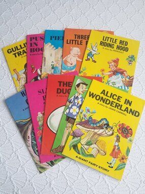 Vintage 1967 Children's Books A Giant Fairy Story Series 10 Softcover Books